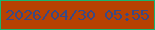 文字の大きさ：2、枠の色：17b670、背景の色：b74202、文字の色：394985 無料ブログパーツのブログ時計