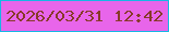 文字の大きさ：2、枠の色：17b7e4、背景の色：e865ea、文字の色：873a29 無料ブログパーツのブログ時計