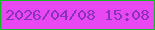 文字の大きさ：2、枠の色：17b825、背景の色：e848f1、文字の色：8932b9 無料ブログパーツのブログ時計