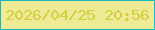 文字の大きさ：1、枠の色：17b8c2、背景の色：eeeb97、文字の色：d3ce3c 無料ブログパーツのブログ時計
