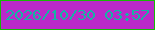 文字の大きさ：3、枠の色：17b905、背景の色：ba29c9、文字の色：14b4a4 無料ブログパーツのブログ時計
