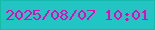 文字の大きさ：3、枠の色：17b9ab、背景の色：22c5c4、文字の色：e705ba 無料ブログパーツのブログ時計