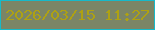 文字の大きさ：5、枠の色：17b9c9、背景の色：7b8566、文字の色：aea113 無料ブログパーツのブログ時計