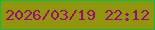 文字の大きさ：5、枠の色：17ba40、背景の色：91960c、文字の色：9b0b74 無料ブログパーツのブログ時計