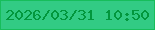 文字の大きさ：1、枠の色：17bd5b、背景の色：32cb84、文字の色：02973d 無料ブログパーツのブログ時計