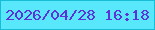 文字の大きさ：3、枠の色：17bdd6、背景の色：59e7fb、文字の色：5d32d8 無料ブログパーツのブログ時計