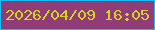 文字の大きさ：1、枠の色：17bdfd、背景の色：8f3c77、文字の色：d6d21e 無料ブログパーツのブログ時計