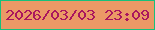文字の大きさ：1、枠の色：17c07b、背景の色：eb9966、文字の色：aa165e 無料ブログパーツのブログ時計