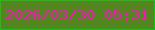 文字の大きさ：1、枠の色：17c117、背景の色：53861f、文字の色：f815bd 無料ブログパーツのブログ時計