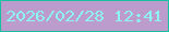 文字の大きさ：5、枠の色：17c19e、背景の色：bc9bcd、文字の色：8df4f1 無料ブログパーツのブログ時計