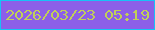 文字の大きさ：3、枠の色：17c2f6、背景の色：8c5fe8、文字の色：c0cf58 無料ブログパーツのブログ時計