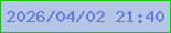 文字の大きさ：4、枠の色：17c402、背景の色：b5c5e5、文字の色：637adc 無料ブログパーツのブログ時計