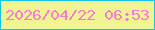 文字の大きさ：1、枠の色：17c4e1、背景の色：f1f492、文字の色：f97bd0 無料ブログパーツのブログ時計