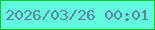 文字の大きさ：4、枠の色：17c621、背景の色：61fadf、文字の色：5e859b 無料ブログパーツのブログ時計
