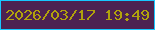 文字の大きさ：4、枠の色：17c7ff、背景の色：4c2251、文字の色：b1a20c 無料ブログパーツのブログ時計