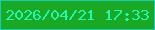 文字の大きさ：2、枠の色：17cbbd、背景の色：1ba822、文字の色：1ff8b5 無料ブログパーツのブログ時計