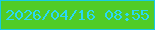 文字の大きさ：2、枠の色：17cbe3、背景の色：50cc26、文字の色：2ad8f5 無料ブログパーツのブログ時計