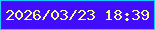 文字の大きさ：3、枠の色：17cbfe、背景の色：410dfa、文字の色：f6ff94 無料ブログパーツのブログ時計