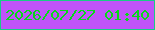 文字の大きさ：1、枠の色：17cd86、背景の色：bf53f9、文字の色：07d919 無料ブログパーツのブログ時計