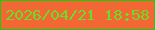 文字の大きさ：5、枠の色：17cf0d、背景の色：f26733、文字の色：69dd28 無料ブログパーツのブログ時計