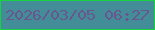文字の大きさ：3、枠の色：17d141、背景の色：438d98、文字の色：6a568e 無料ブログパーツのブログ時計