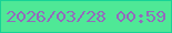文字の大きさ：3、枠の色：17d296、背景の色：4fe896、文字の色：936abc 無料ブログパーツのブログ時計
