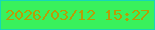 文字の大きさ：5、枠の色：17d7b6、背景の色：39f15c、文字の色：b89c06 無料ブログパーツのブログ時計