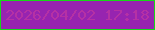 文字の大きさ：2、枠の色：17d819、背景の色：9724b0、文字の色：b531a5 無料ブログパーツのブログ時計