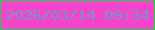 文字の大きさ：2、枠の色：17d848、背景の色：f444ca、文字の色：7595d2 無料ブログパーツのブログ時計
