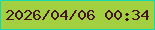 文字の大きさ：4、枠の色：17d9b0、背景の色：a3d040、文字の色：461522 無料ブログパーツのブログ時計