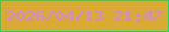 文字の大きさ：1、枠の色：17db61、背景の色：d9ab35、文字の色：d383f4 無料ブログパーツのブログ時計