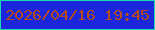 文字の大きさ：3、枠の色：17ddb1、背景の色：1c27dd、文字の色：b34b1b 無料ブログパーツのブログ時計