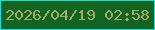 文字の大きさ：3、枠の色：17dddc、背景の色：136423、文字の色：a1ad66 無料ブログパーツのブログ時計
