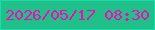 文字の大きさ：5、枠の色：17dea8、背景の色：21c08b、文字の色：ef0cb7 無料ブログパーツのブログ時計