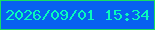 文字の大きさ：1、枠の色：17df63、背景の色：0761f0、文字の色：07fabd 無料ブログパーツのブログ時計