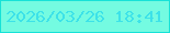 文字の大きさ：5、枠の色：17e2d7、背景の色：74fbe1、文字の色：3de2e8 無料ブログパーツのブログ時計