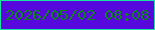 文字の大きさ：3、枠の色：17e6a0、背景の色：5709dd、文字の色：0b851a 無料ブログパーツのブログ時計