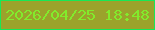 文字の大きさ：2、枠の色：17e856、背景の色：9ba32b、文字の色：82eb2c 無料ブログパーツのブログ時計