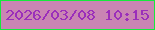 文字の大きさ：3、枠の色：17e93c、背景の色：ca85b3、文字の色：9b2fba 無料ブログパーツのブログ時計