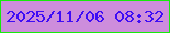 文字の大きさ：1、枠の色：17ea0c、背景の色：cd8ddc、文字の色：3f0df5 無料ブログパーツのブログ時計