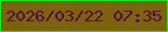 文字の大きさ：3、枠の色：17eb1a、背景の色：7e630f、文字の色：540935 無料ブログパーツのブログ時計