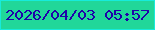 文字の大きさ：3、枠の色：17ebdb、背景の色：21d799、文字の色：1f00a9 無料ブログパーツのブログ時計