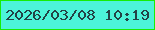 文字の大きさ：2、枠の色：17ed06、背景の色：4cf4d9、文字の色：234346 無料ブログパーツのブログ時計