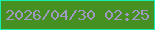 文字の大きさ：3、枠の色：17efae、背景の色：469021、文字の色：9f98c1 無料ブログパーツのブログ時計