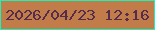 文字の大きさ：4、枠の色：17f3b9、背景の色：c17c49、文字の色：542d4c 無料ブログパーツのブログ時計