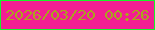 文字の大きさ：2、枠の色：17f429、背景の色：f21f93、文字の色：aaa51d 無料ブログパーツのブログ時計