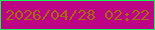文字の大きさ：4、枠の色：17f455、背景の色：bc0484、文字の色：a5690f 無料ブログパーツのブログ時計