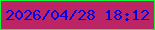 文字の大きさ：1、枠の色：17f538、背景の色：bc2565、文字の色：0600e6 無料ブログパーツのブログ時計