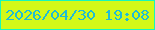 文字の大きさ：3、枠の色：17f7ba、背景の色：d3f918、文字の色：20bcd4 無料ブログパーツのブログ時計