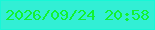 文字の大きさ：5、枠の色：17f7d7、背景の色：32efd5、文字の色：11f331 無料ブログパーツのブログ時計